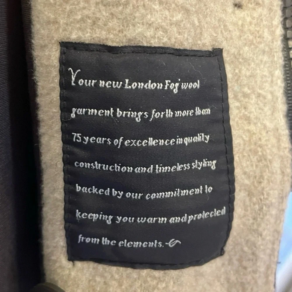 London Fog Women’s Hooded Wool Coat- M-Brown & Tan-Lined - Picture 7 of 15